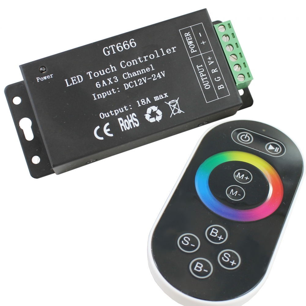 Wireless RGB-LED-Controller RGB-Dimmer mit Touch-Fernbedienung